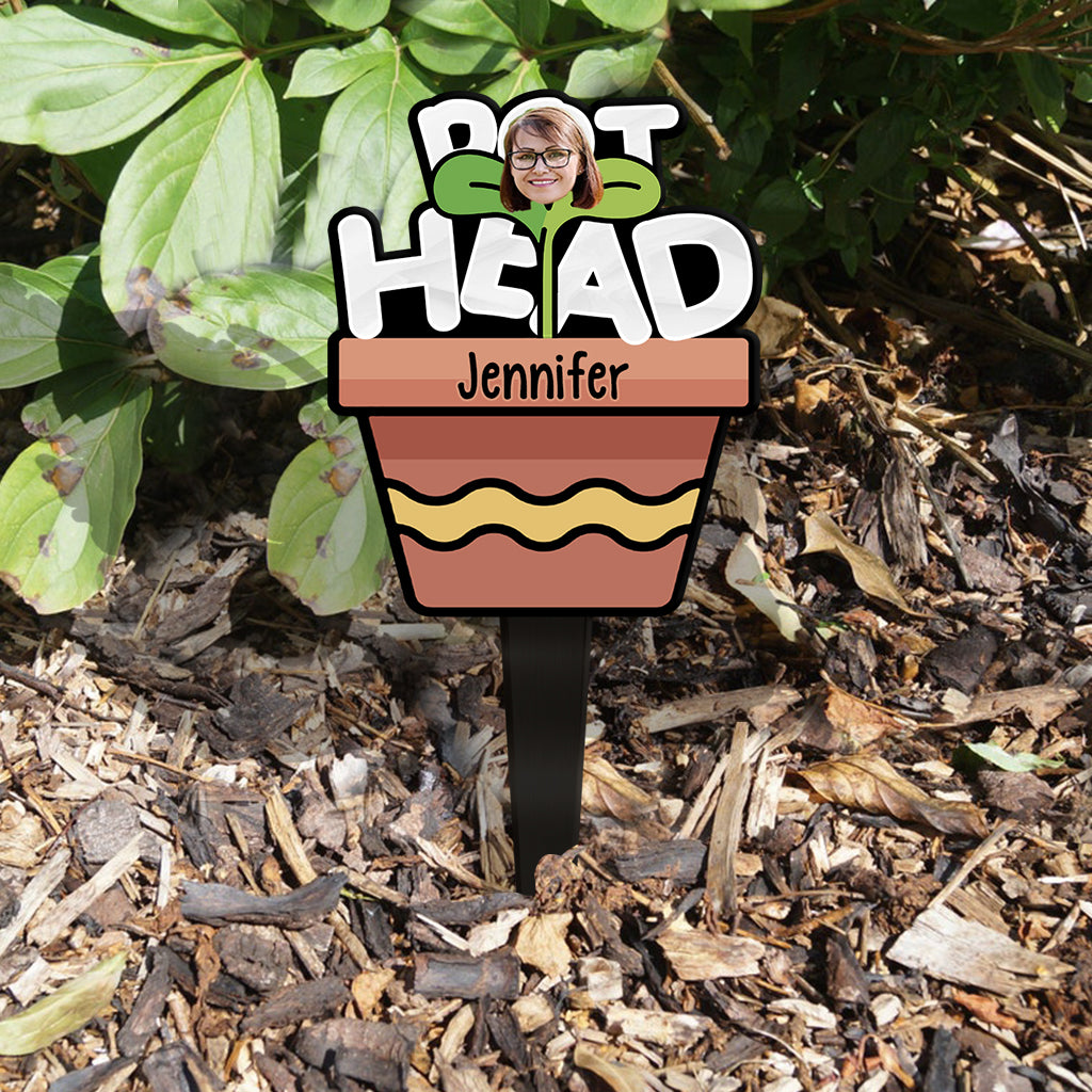 Pot Head - Plaque de jardinage personnalisée en acrylique
