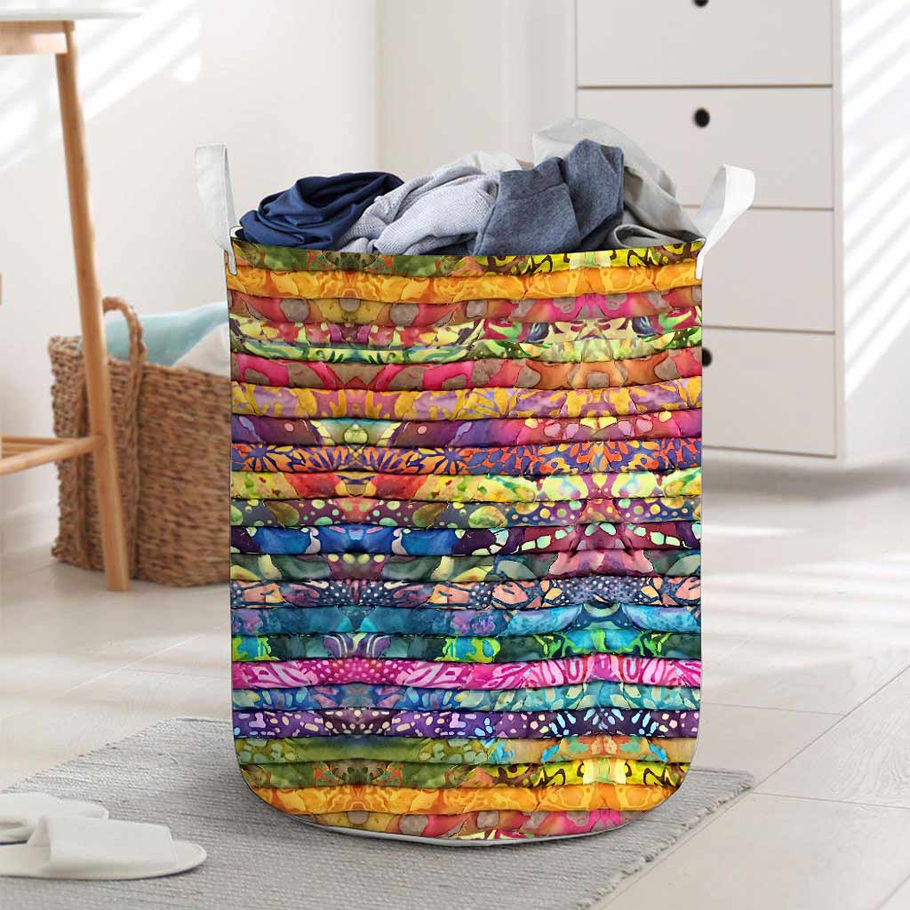 Stack Of Fabric - Quilting 3D Pattern Print Storage Basket
