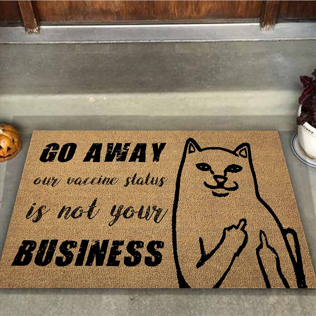 Go Away Coir Pattern Print - Cat Doormat