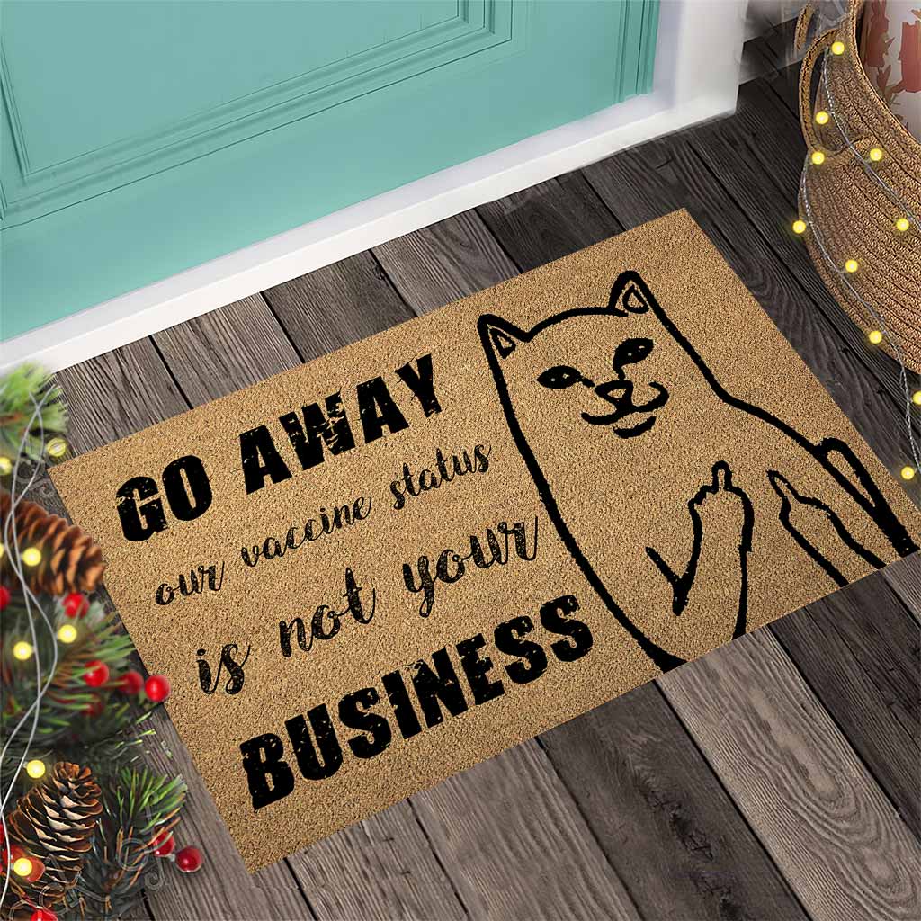 Go Away Coir Pattern Print - Cat Doormat