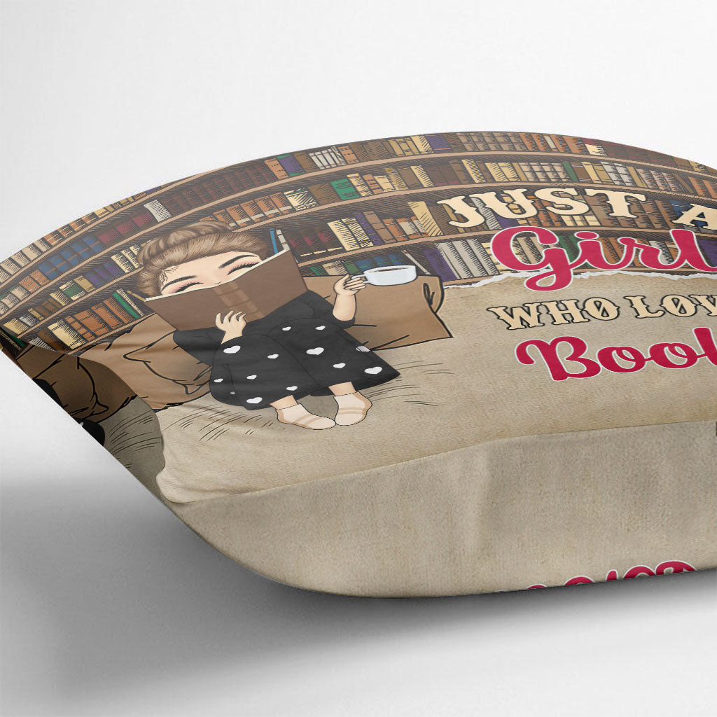 Just A Girl Who Loves Books - Personalized Book Throw Pillow