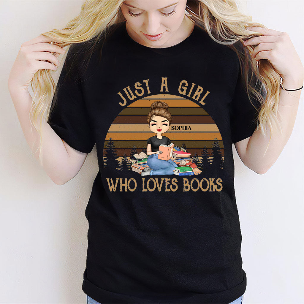 Just A Girl Who Loves Books - Personalized Book T-shirt and Hoodie