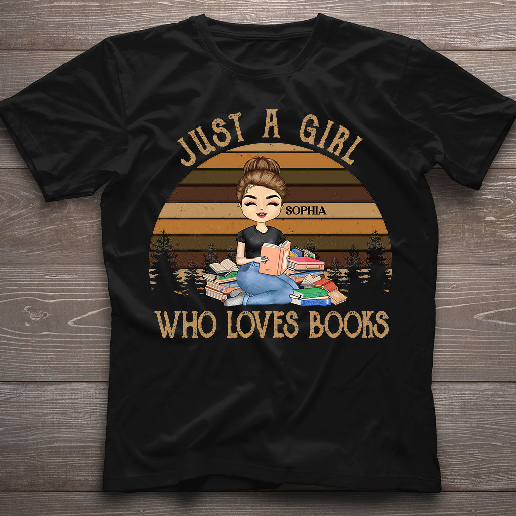 Just A Girl Who Loves Books - Personalized Book T-shirt and Hoodie