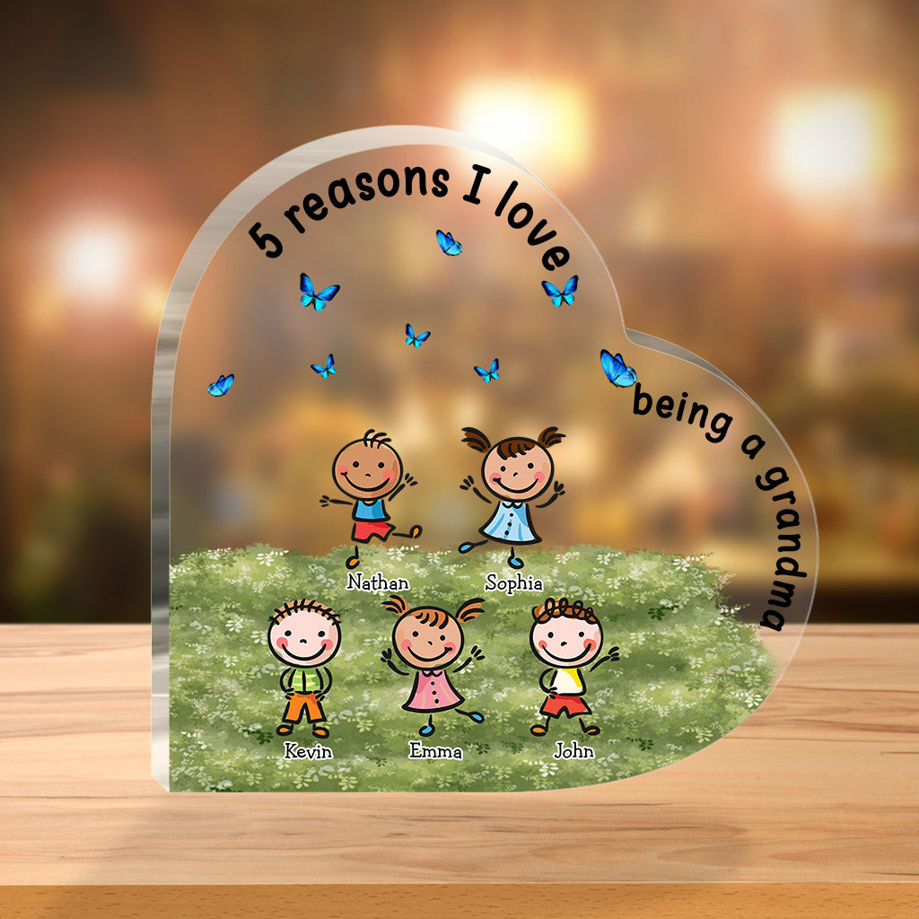 Love Being A Grandma - Gift for grandma, mom, aunt, grandpa - Personalized Custom Shaped Acrylic Plaque
