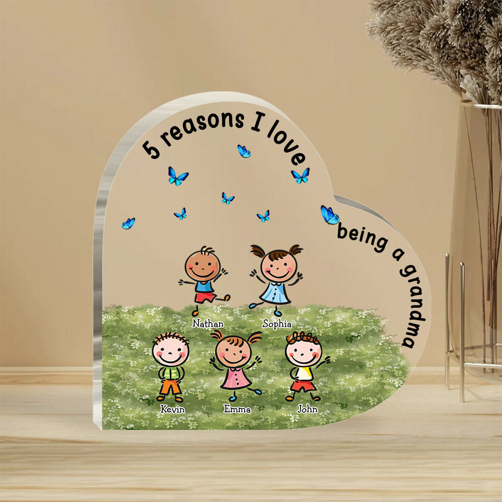 Love Being A Grandma - Gift for grandma, mom, aunt, grandpa - Personalized Custom Shaped Acrylic Plaque