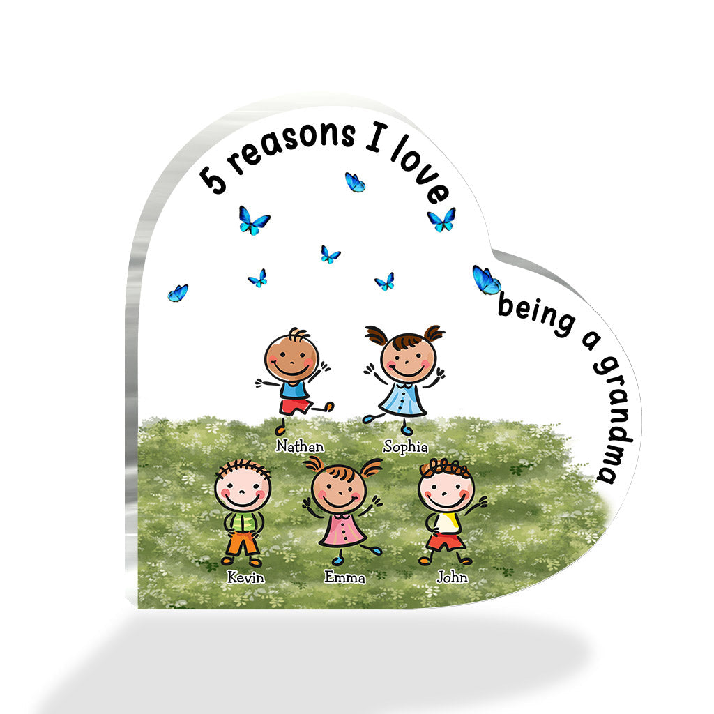 Love Being A Grandma - Gift for grandma, mom, aunt, grandpa - Personalized Custom Shaped Acrylic Plaque