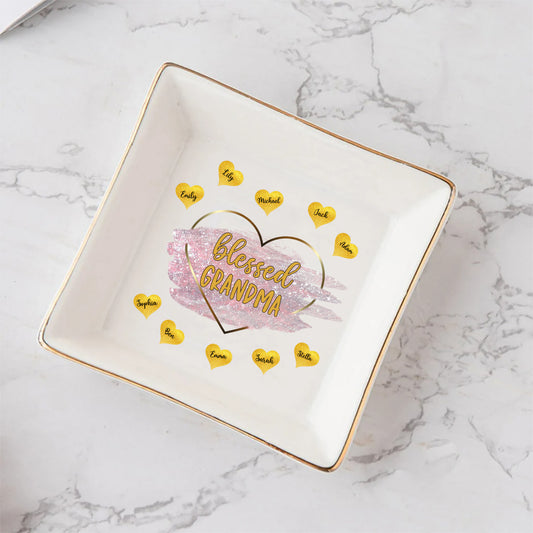 Blessed Grandma - Gift for mom, grandma - Personalized Jewelry Dish