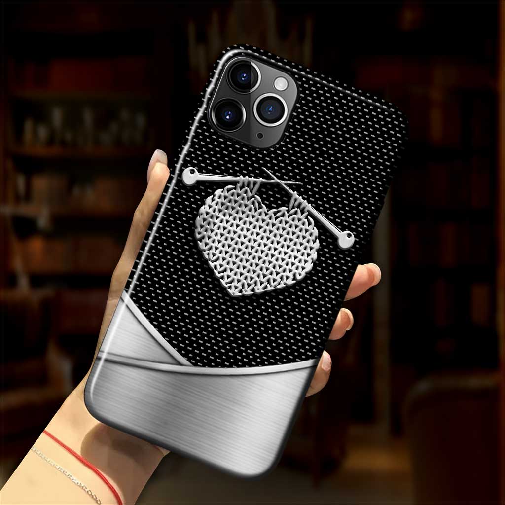 Knit Metal Pattern Print Phone Case 062021