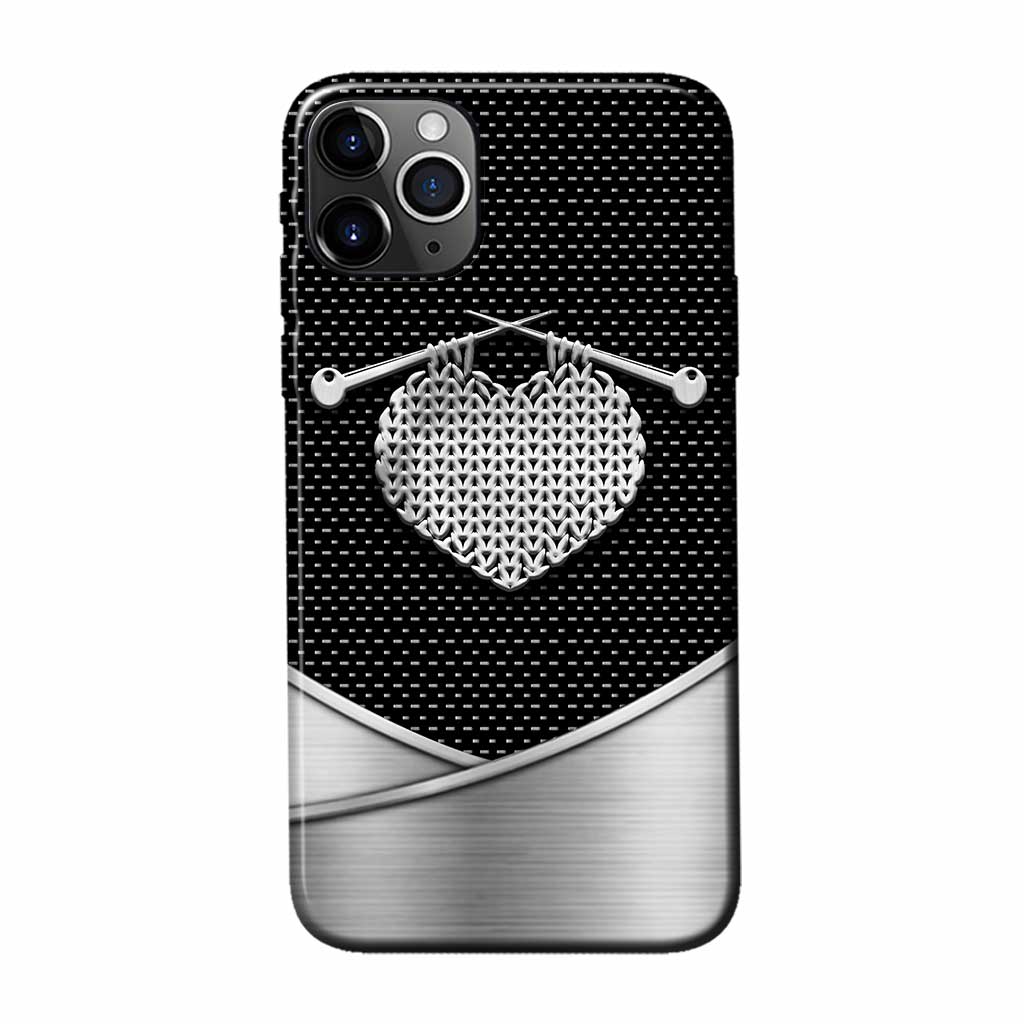 Knit Metal Pattern Print Phone Case 062021