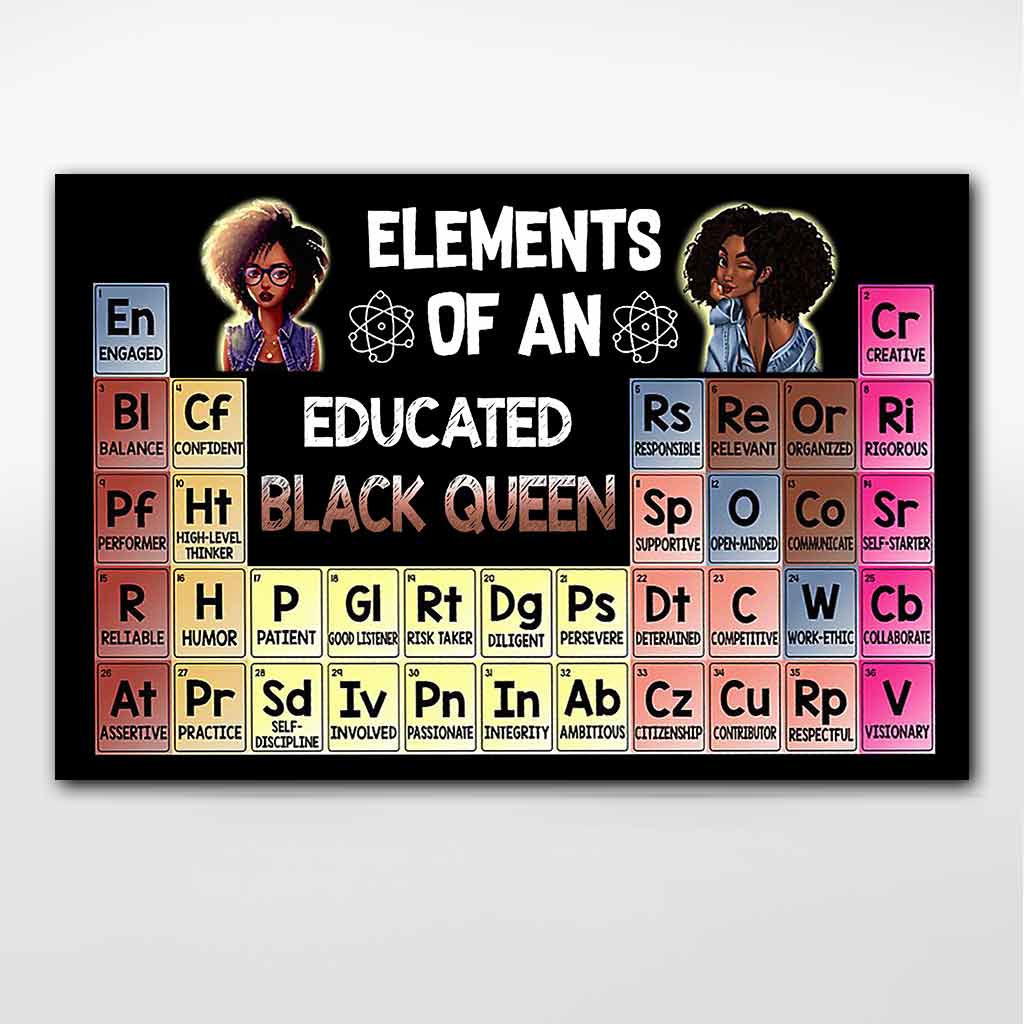 Elements Of An Educated Black Queen  - African American Poster 062021