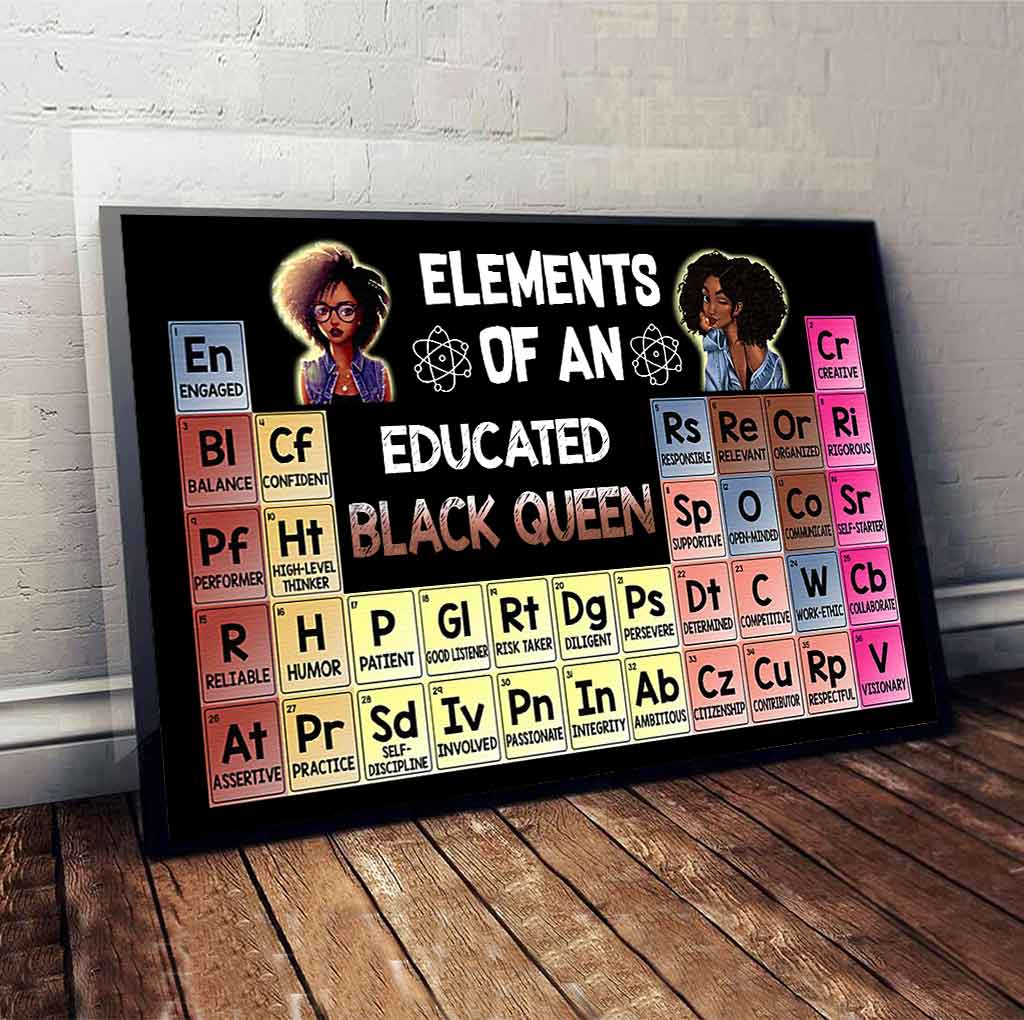Elements Of An Educated Black Queen  - African American Poster 062021