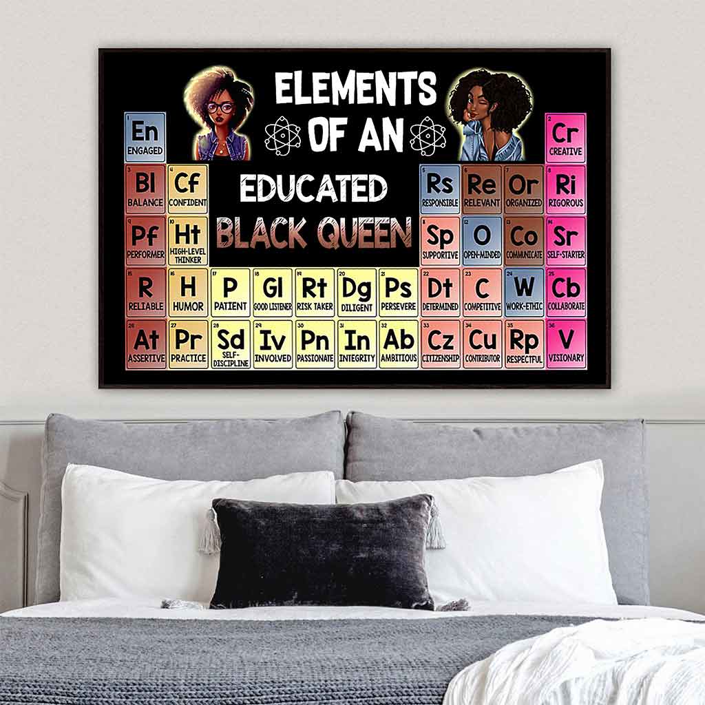 Elements Of An Educated Black Queen  - African American Poster 062021