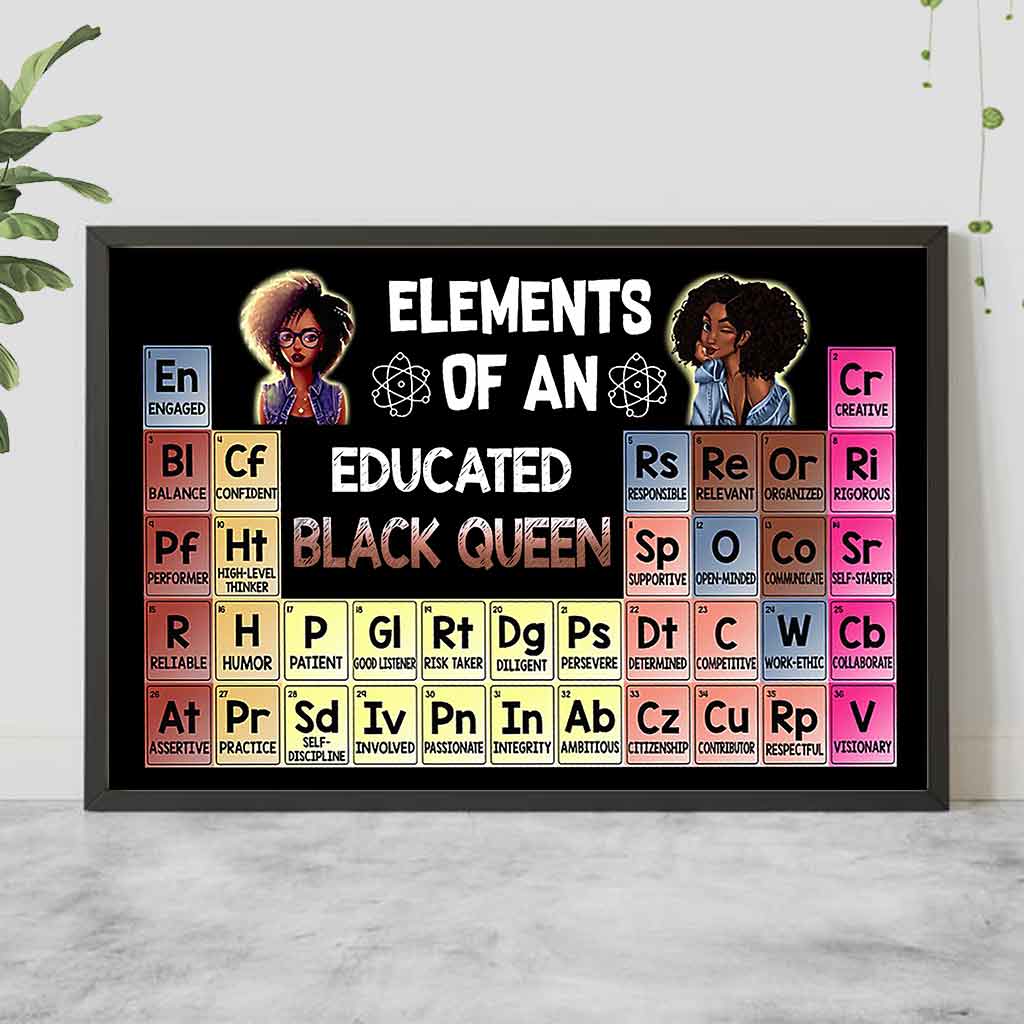 Elements Of An Educated Black Queen  - African American Poster 062021