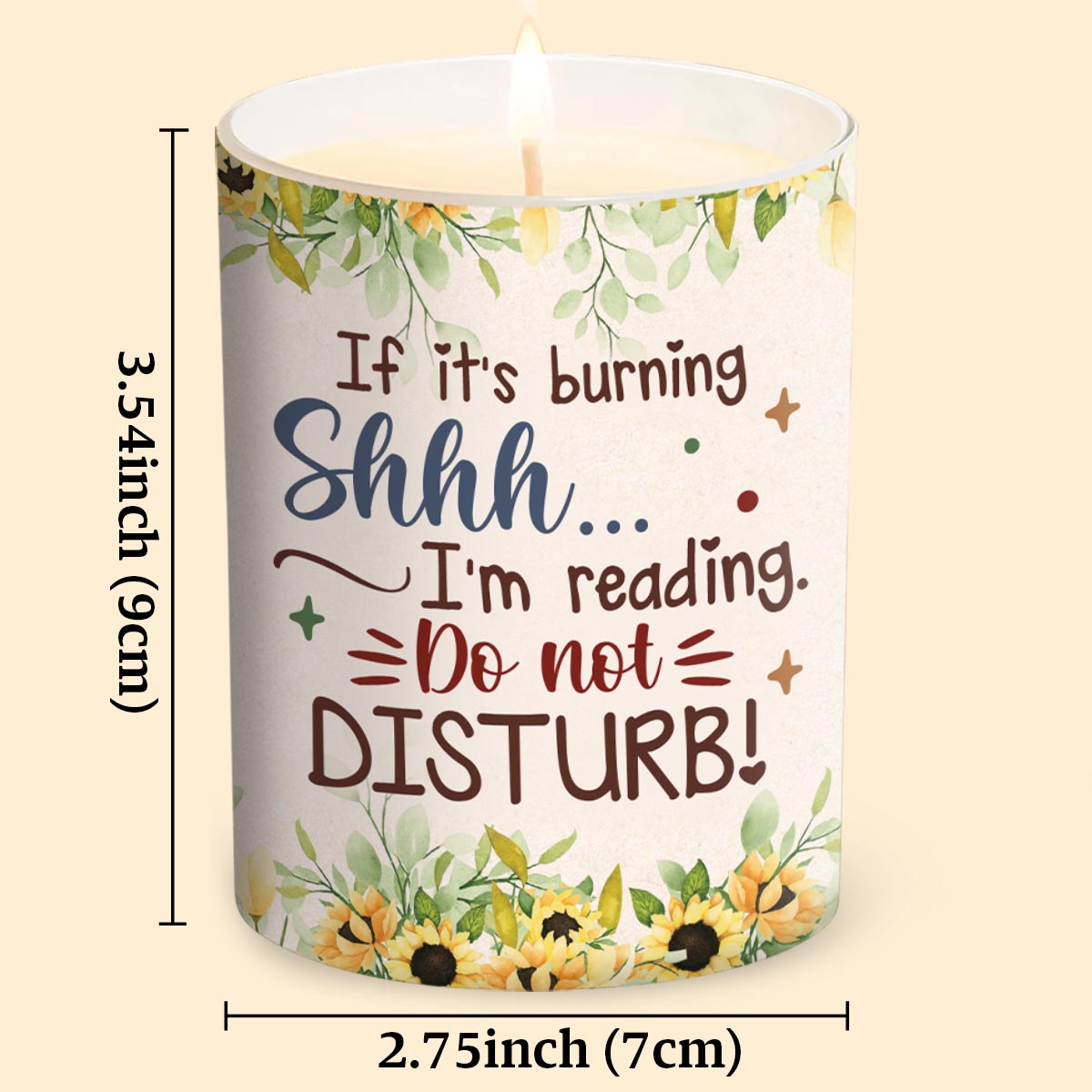 Shhh ... Do Not Distrub - Personalized Book Candle With Wooden Lid