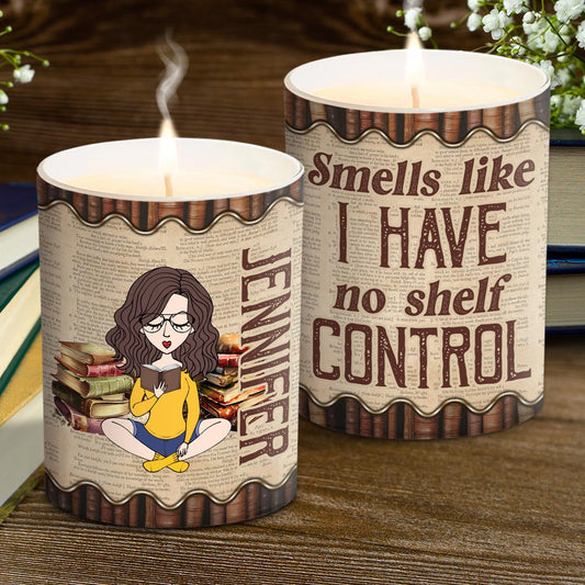 Smells Like I Have No Shelf Control - Personalized Book Candle With Wooden Lid
