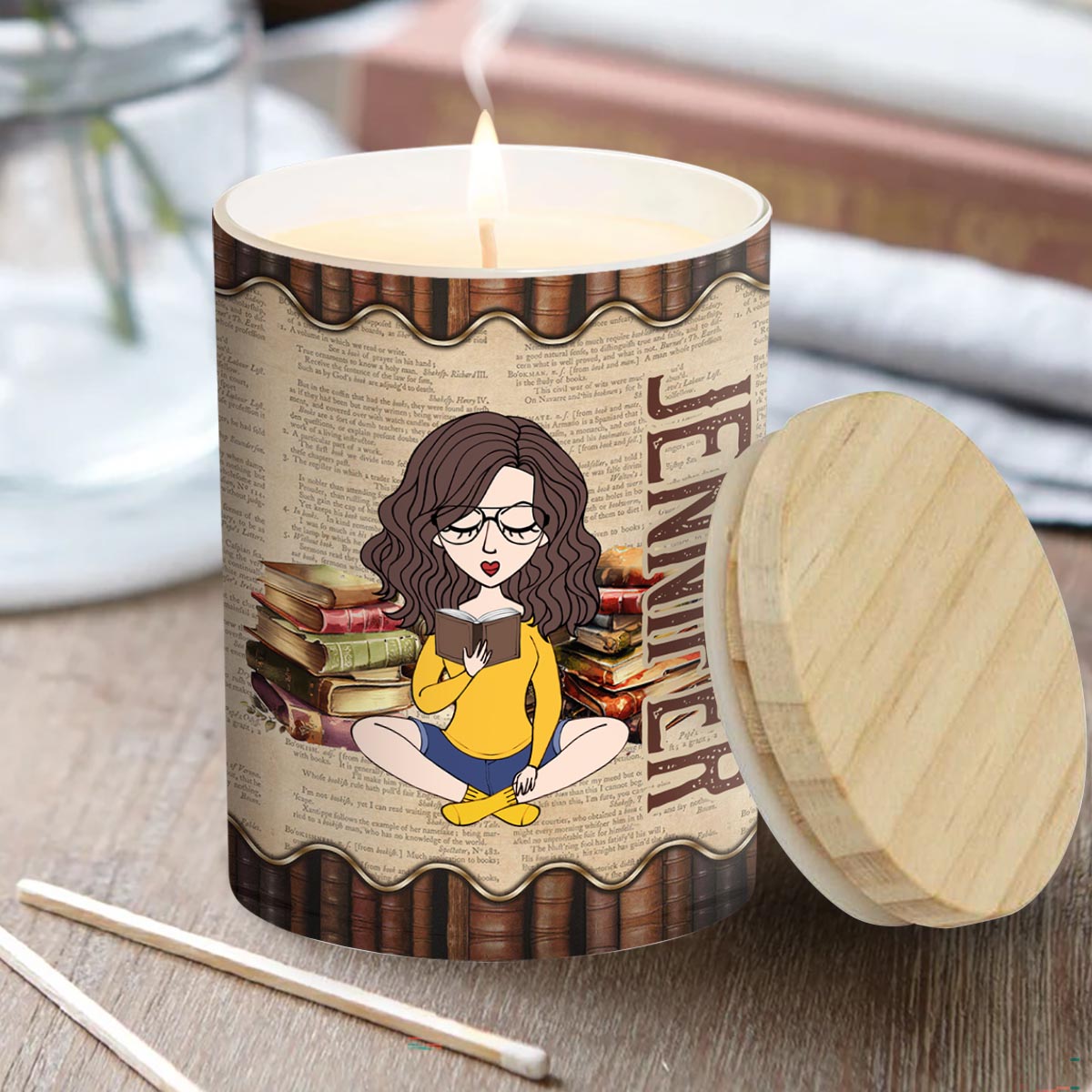 Smells Like I Have No Shelf Control - Personalized Book Candle With Wooden Lid