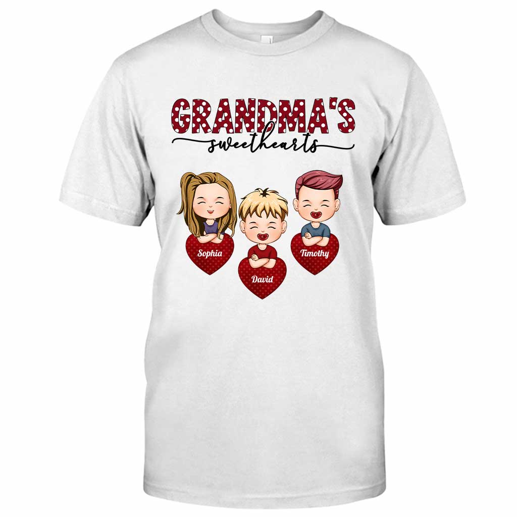 Omas Lieblinge – Personalisiertes Valentinstags-T-Shirt und Hoodie für Oma