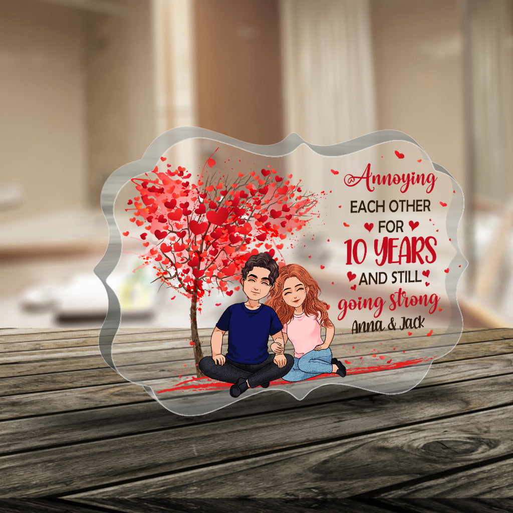 Annoying Each Other - Personalized Couple Couple Custom Shaped Acrylic Plaque