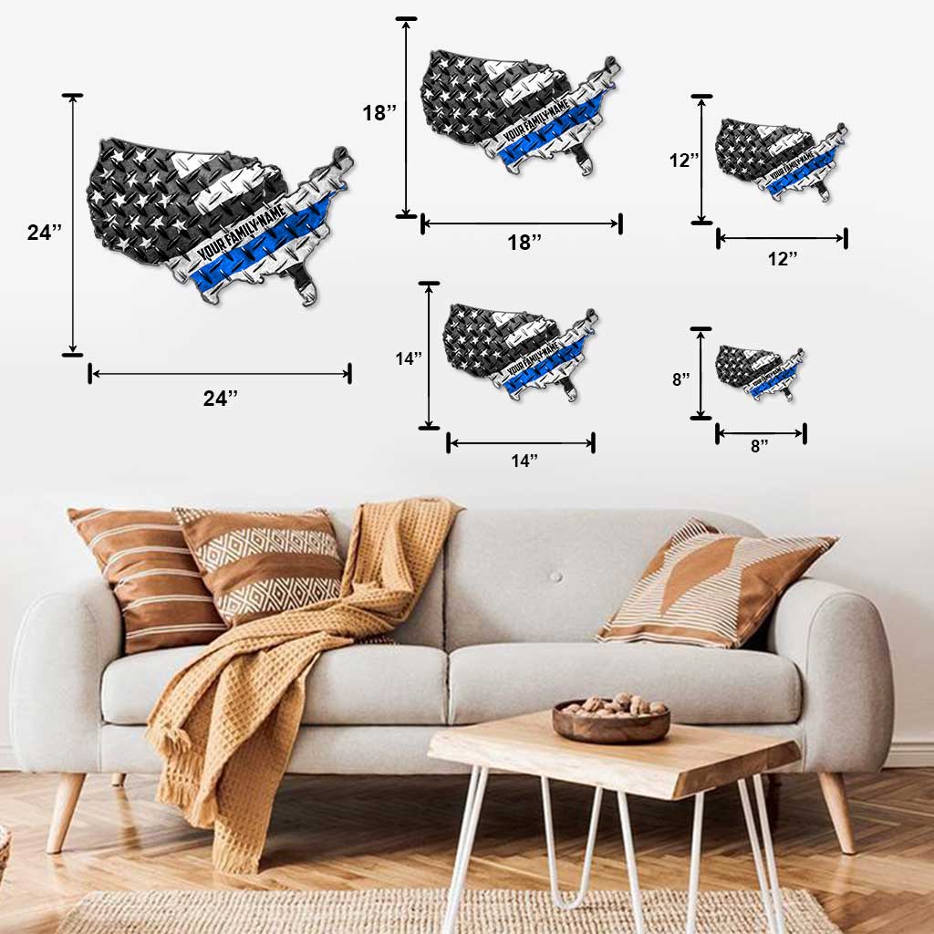 Soutenez les forces de l'ordre - Plaque métallique personnalisée découpée pour la fête de l'Indépendance, représentant un policier