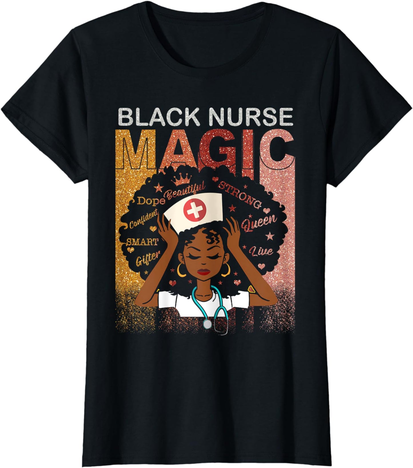Schwarze Krankenschwester – Magisches T-Shirt & Hoodie für Afroamerikaner 0224