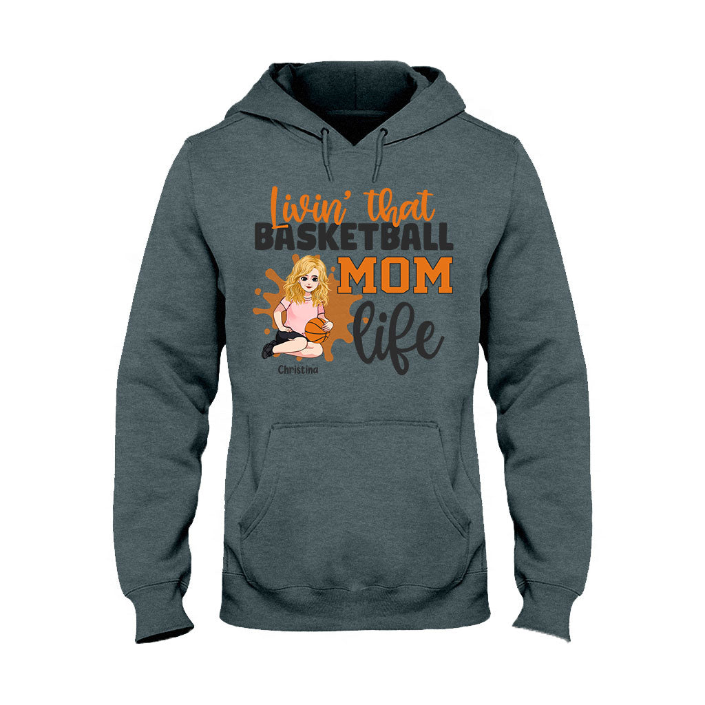 Living That Mom Life - Personalized Mother's Day Basketball T-shirt and Hoodie
