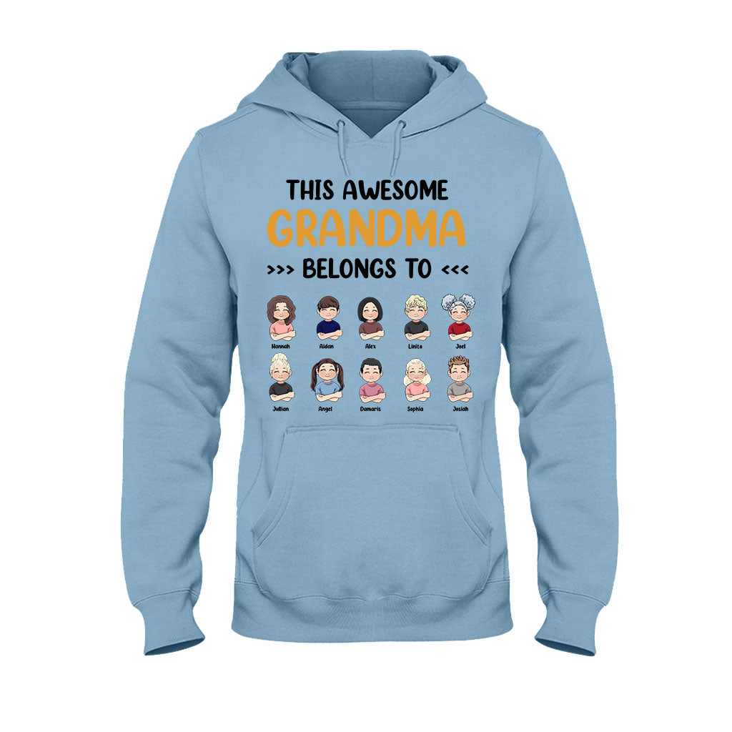 This Awesome Grandpa Grandma Belongs To - Personalized Mother's Day Grandma T-shirt and Hoodie