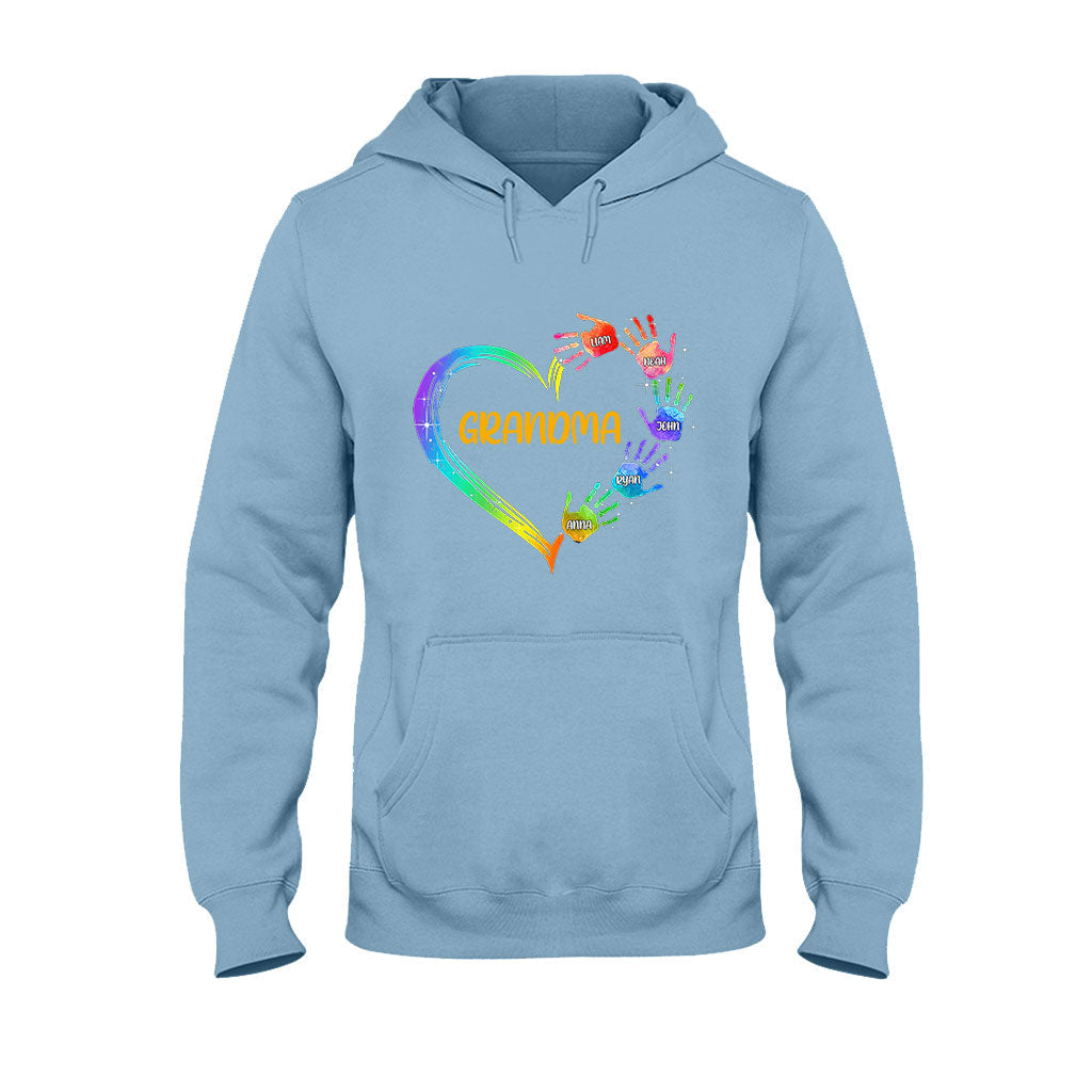 Grandma Heart Prints - Personalized Grandma T-shirt and Hoodie