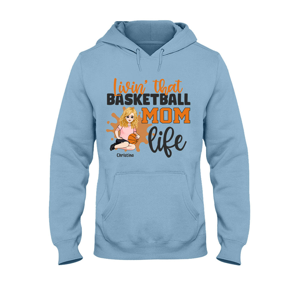 Living That Mom Life - Personalized Mother's Day Basketball T-shirt and Hoodie
