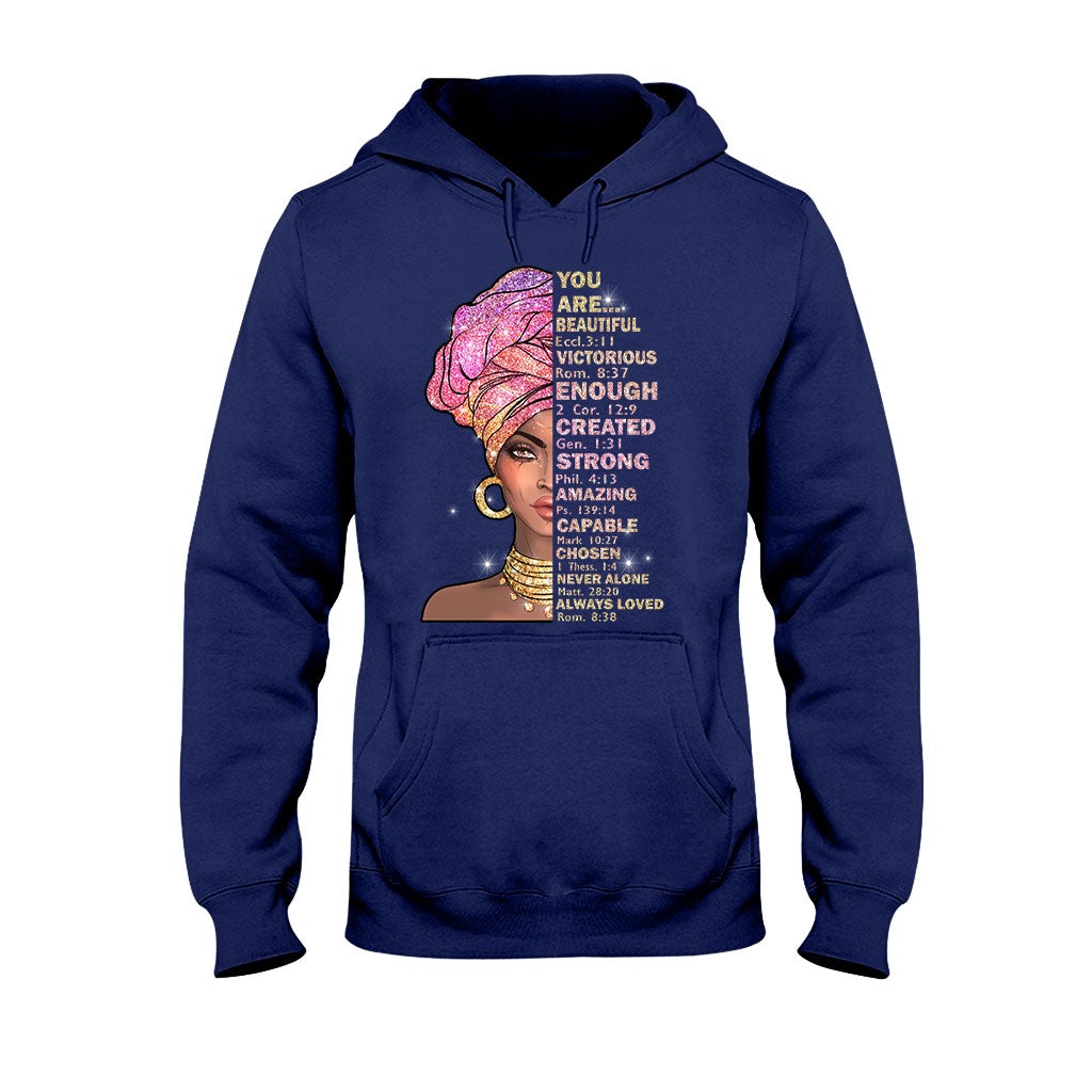 Tu es magnifique - T-shirt et sweat à capuche afro-américains avec imprimé à paillettes imitation 1121