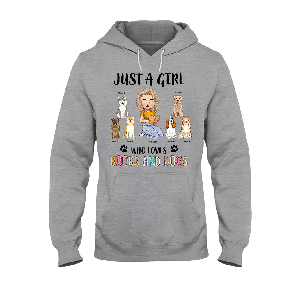 Just A Girl Who Loves Books And Dogs - Personalized Book T-shirt and Hoodie