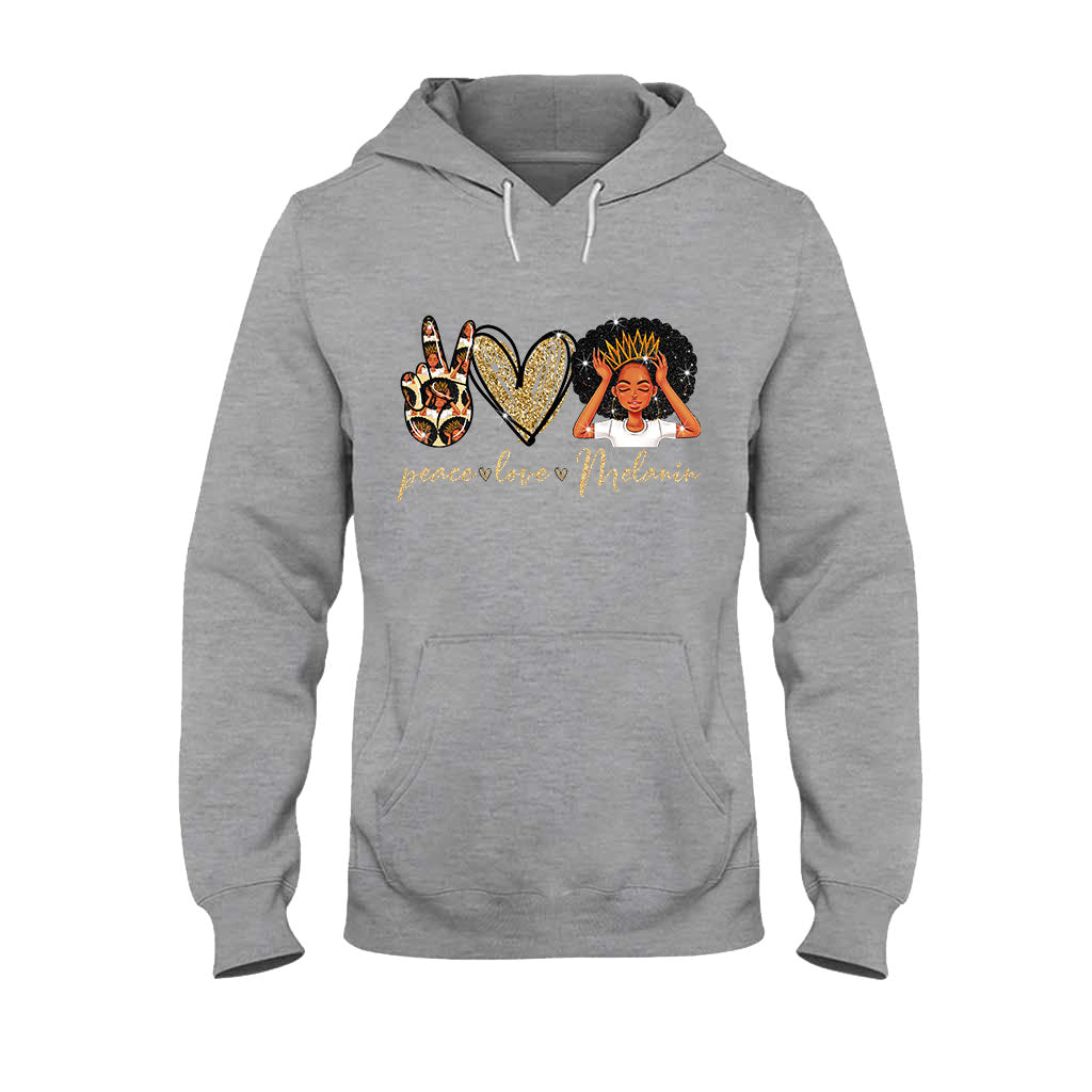 T-shirt et sweat à capuche Melanin - Afro-Américain avec imprimé à paillettes imitation 1121