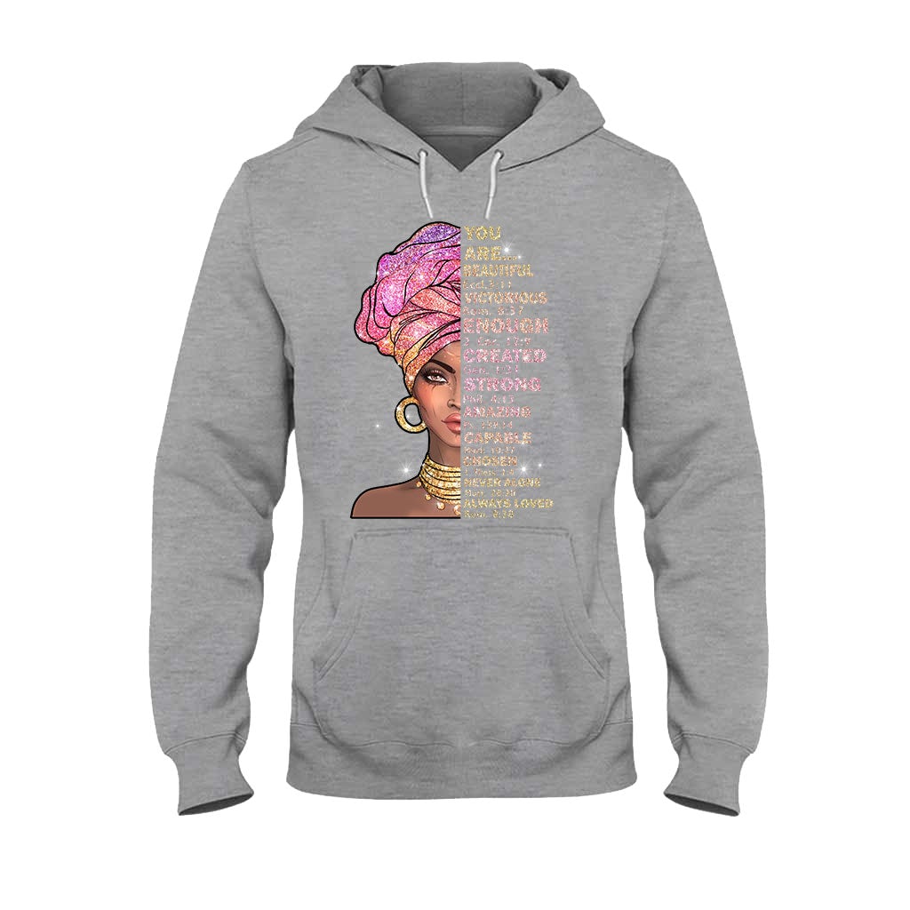 Tu es magnifique - T-shirt et sweat à capuche afro-américains avec imprimé à paillettes imitation 1121