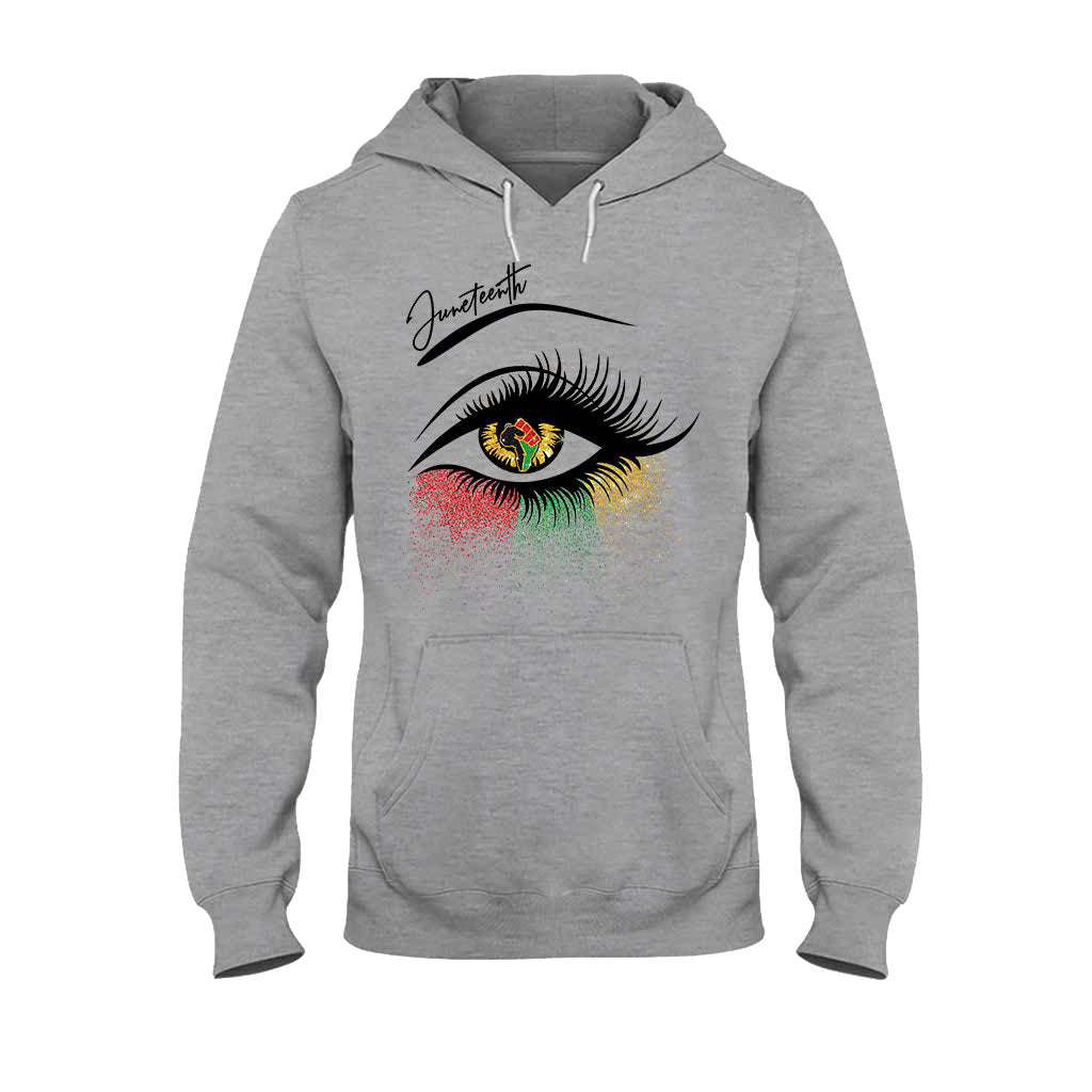 Juneteenth – T-Shirt und Hoodie für Afroamerikaner mit Glitzer-Imitat 112021