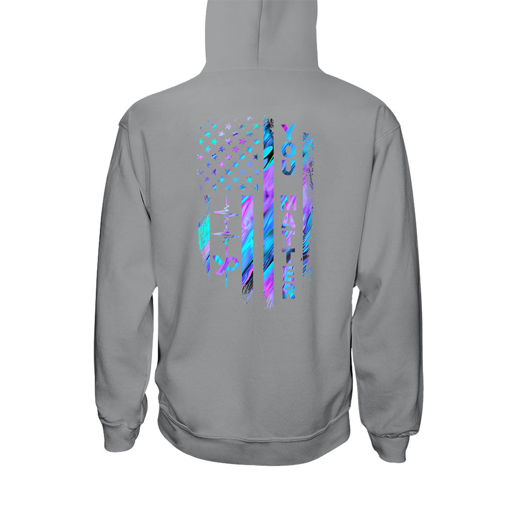 T-Shirt und Hoodie mit Flagge zur Suizidprävention 062021