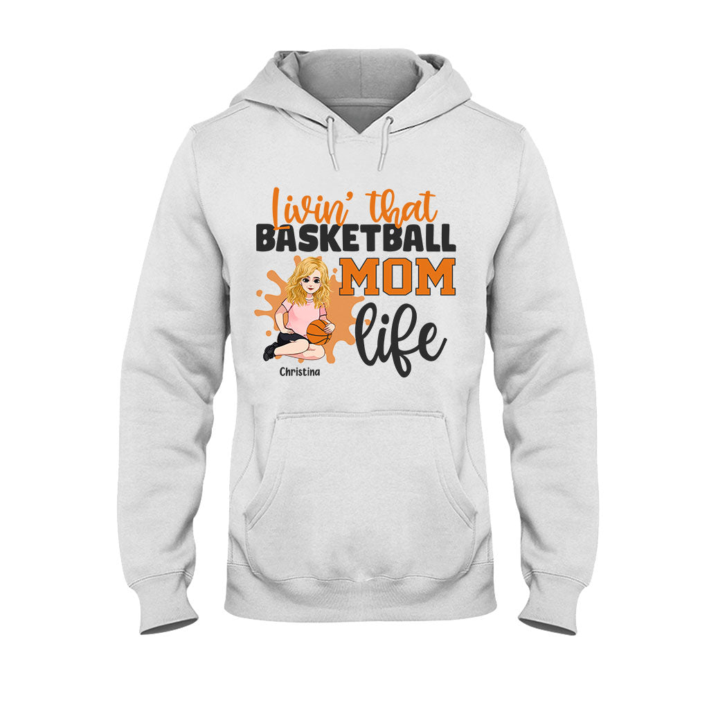 Living That Mom Life - Personalized Mother's Day Basketball T-shirt and Hoodie
