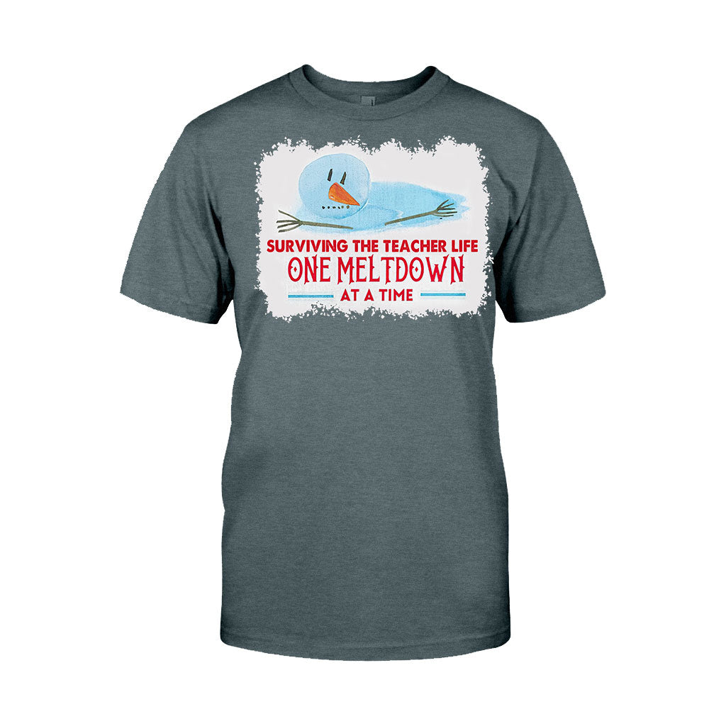 One Meltdown A Time - Personalized Teacher T-shirt and Hoodie