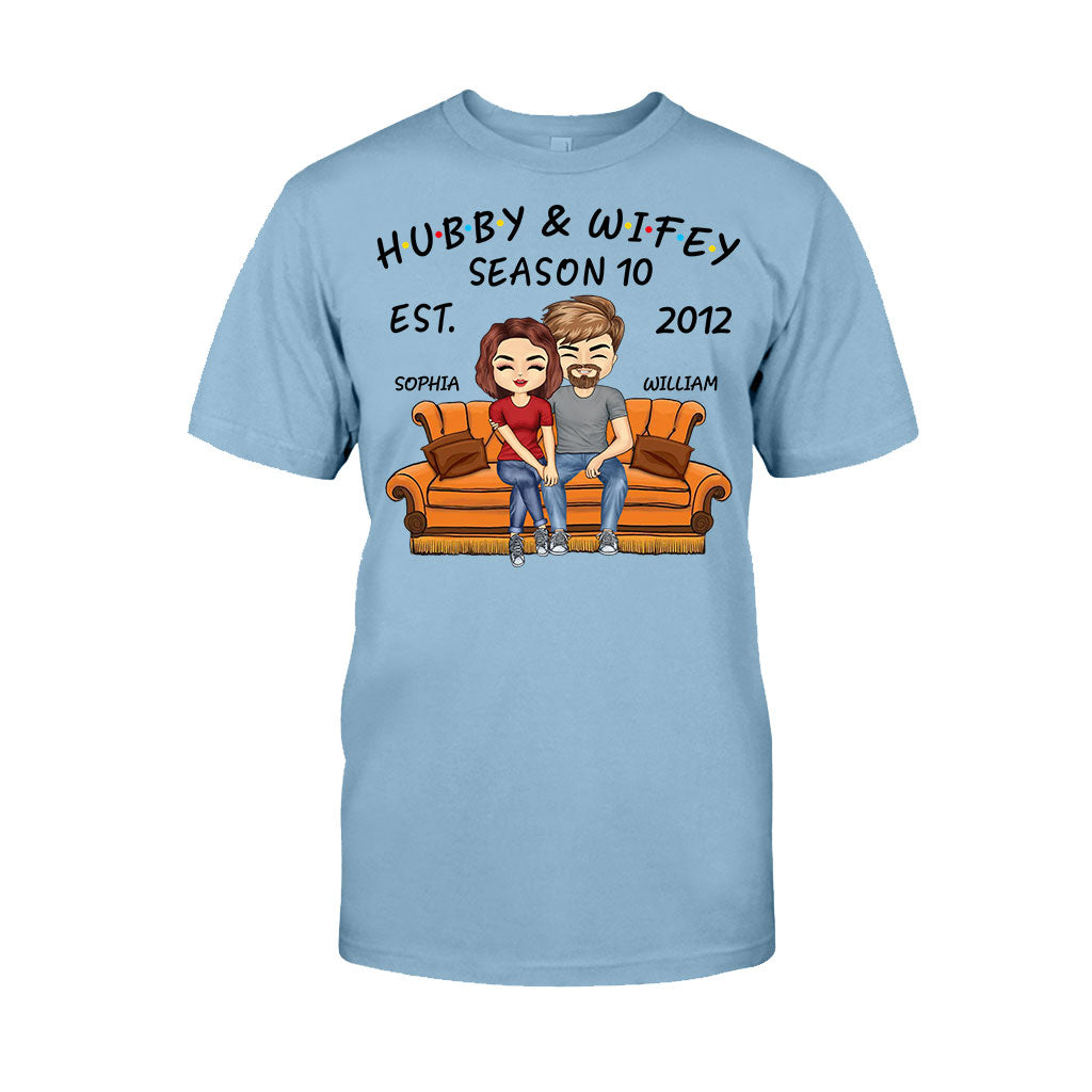 Hubby And Wifey - Personalized Christmas Couple T-shirt and Hoodie