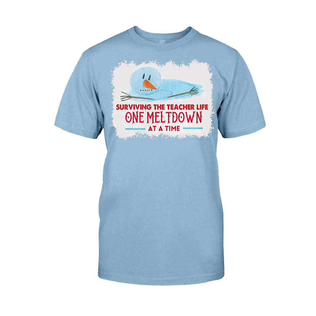 One Meltdown A Time - Personalized Teacher T-shirt and Hoodie