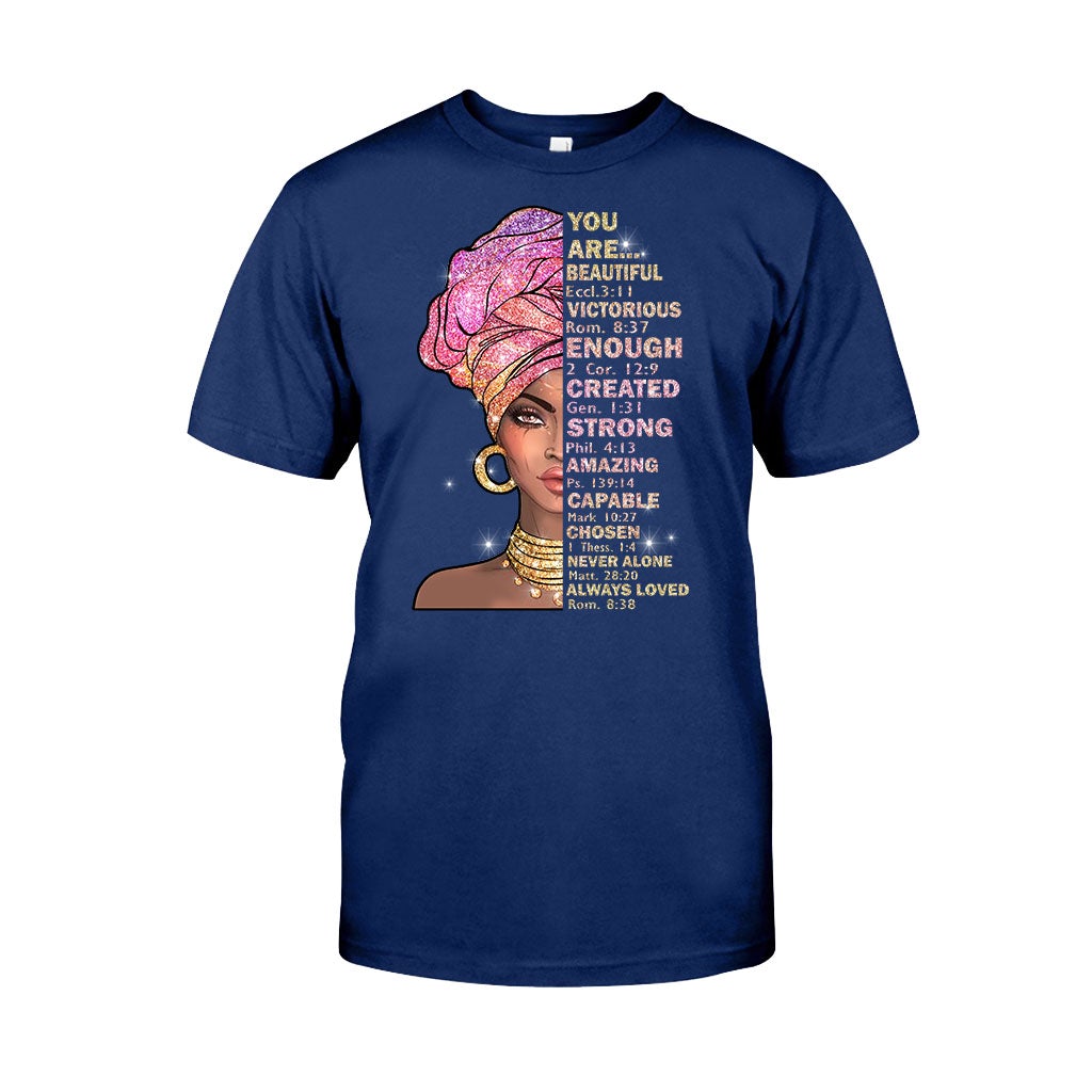 Tu es magnifique - T-shirt et sweat à capuche afro-américains avec imprimé à paillettes imitation 1121
