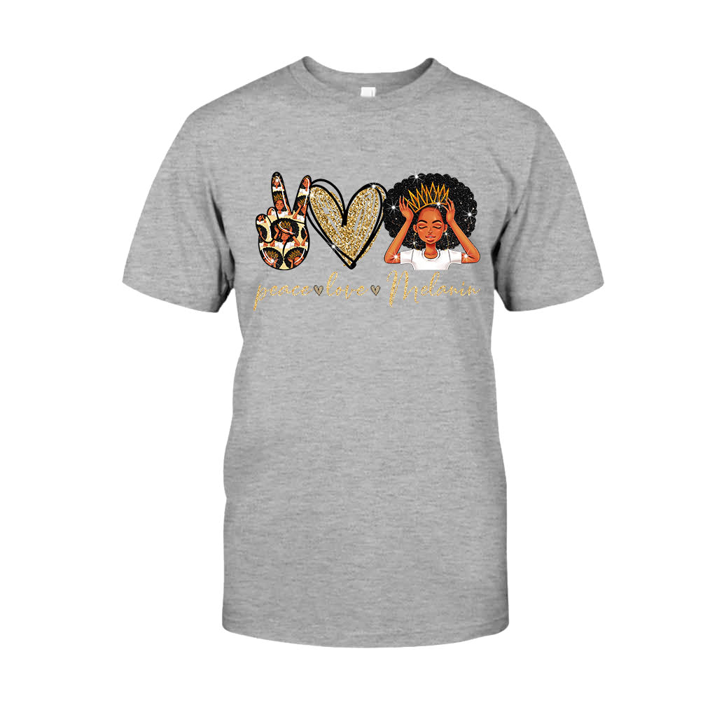 T-shirt et sweat à capuche Melanin - Afro-Américain avec imprimé à paillettes imitation 1121