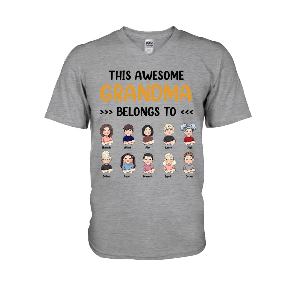 This Awesome Grandpa Grandma Belongs To - Personalized Mother's Day Grandma T-shirt and Hoodie