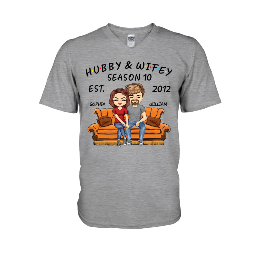 Hubby And Wifey - Personalized Christmas Couple T-shirt and Hoodie