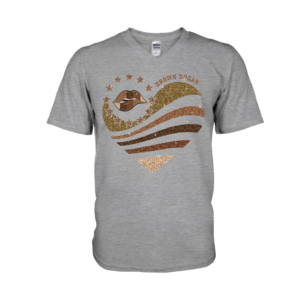 Brown Sugar - T-shirt et sweat à capuche afro-américains avec imprimé à paillettes imitation 112021