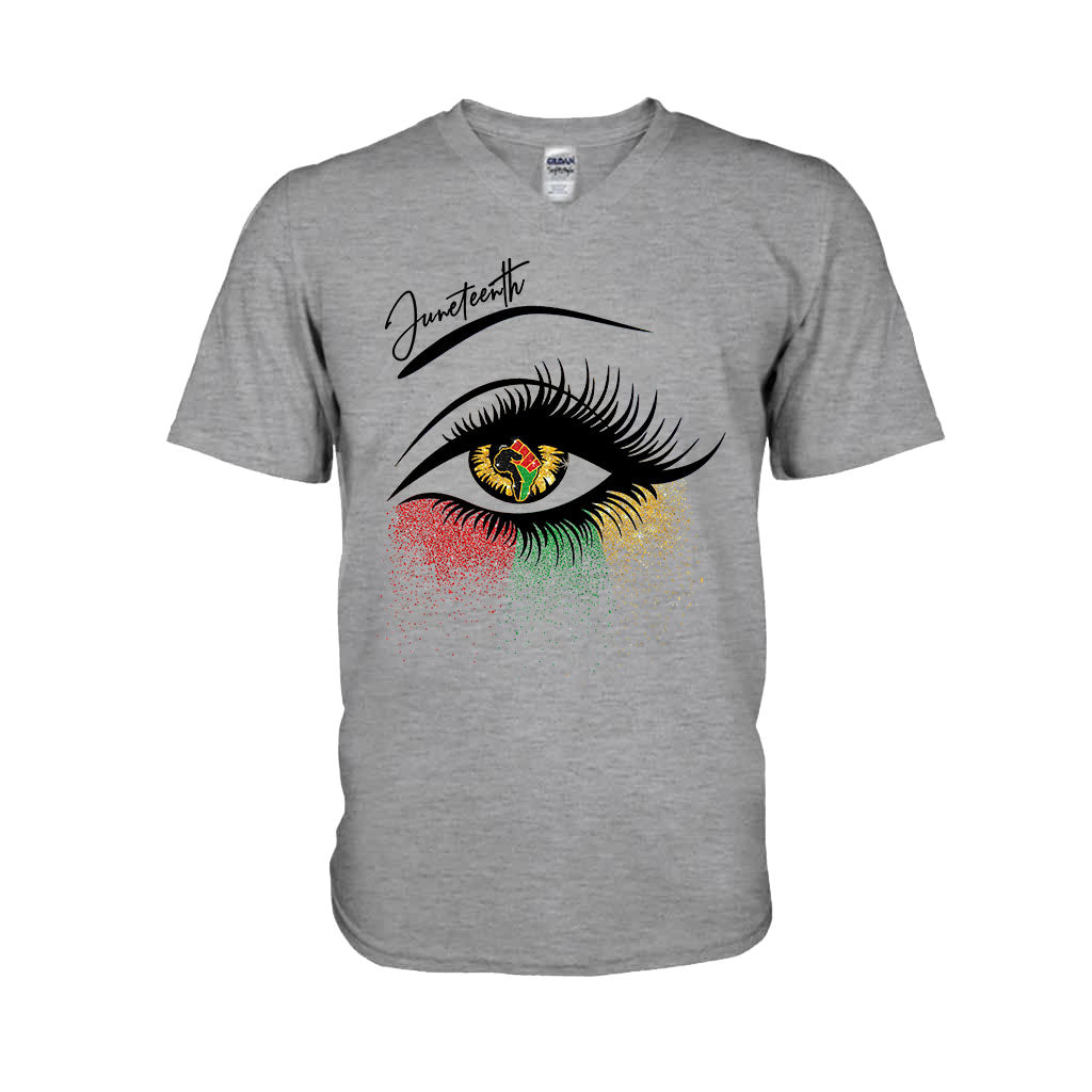 Juneteenth – T-Shirt und Hoodie für Afroamerikaner mit Glitzer-Imitat 112021