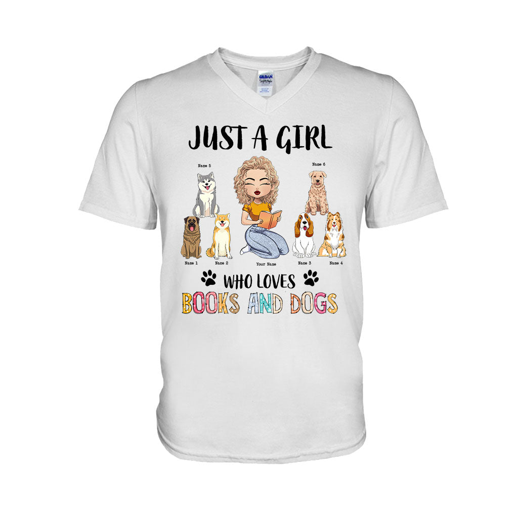 Just A Girl Who Loves Books And Dogs - Personalized Book T-shirt and Hoodie