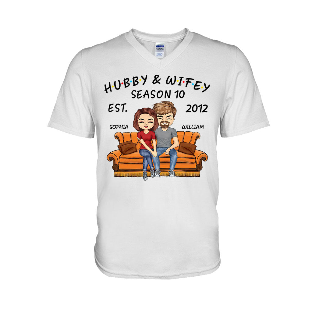 Hubby And Wifey - Personalized Christmas Couple T-shirt and Hoodie