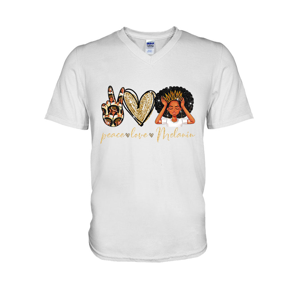 T-shirt et sweat à capuche Melanin - Afro-Américain avec imprimé à paillettes imitation 1121