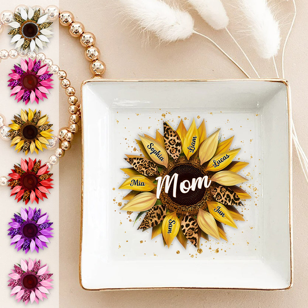 Sunflower Custom Any Title - Personalized Mother Jewelry Dish