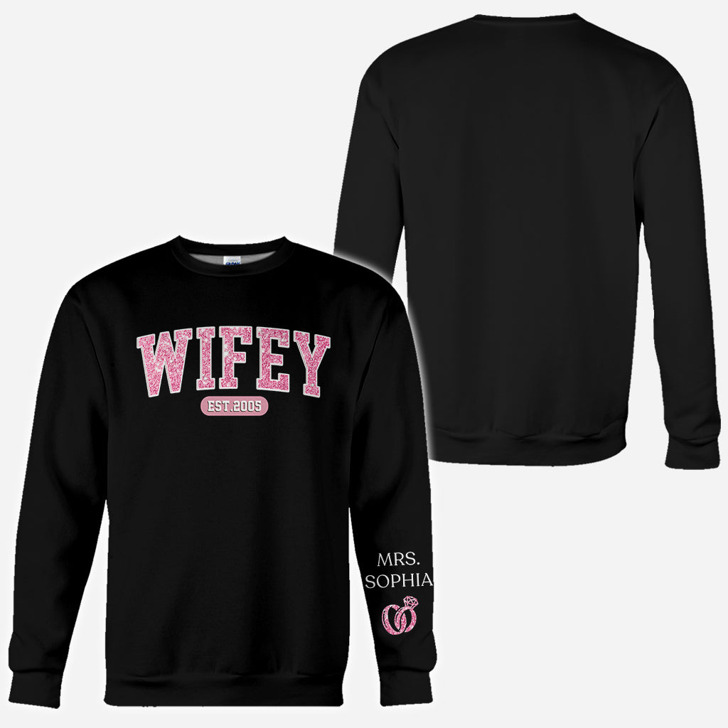 Wifey Est - Personalized Husband And Wife All Over Shirt