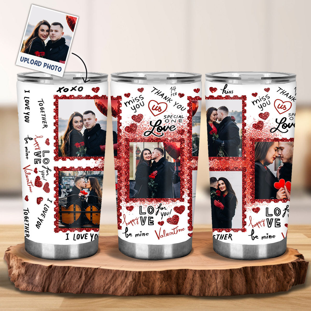 Be My Valentine - Personalized Couple Tumbler